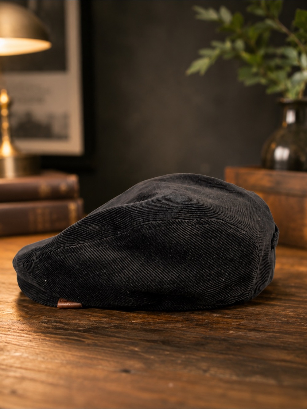 NWT Kangol Men Hudson Black Corduroy Flat Cap